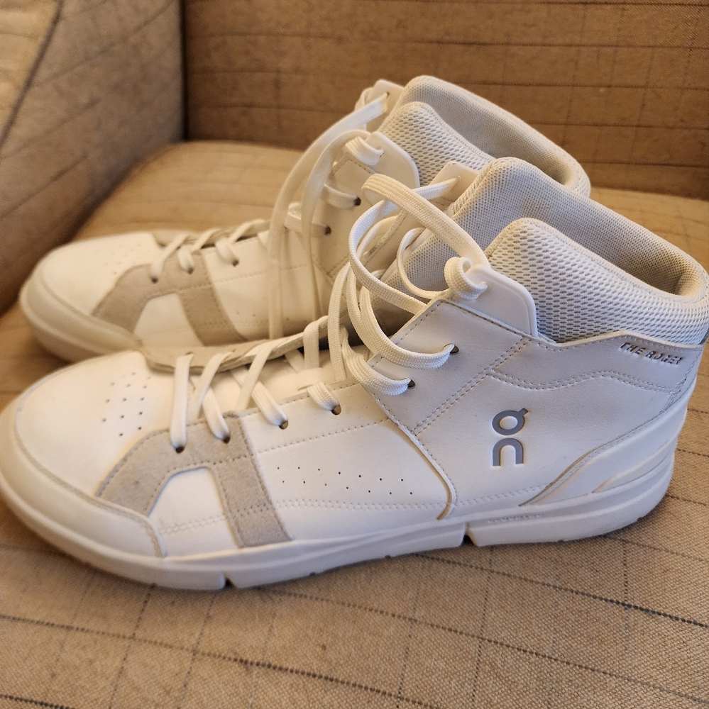 On White High-Top Sneakers